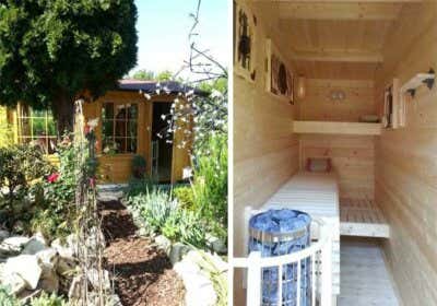 Ein Gartenhaus als Wellnesshaus mit Selbstbau-Sauna