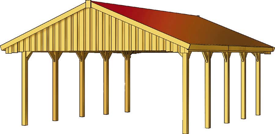 Carport Sauerland 620 X 750 Cm Mit Dachschalung